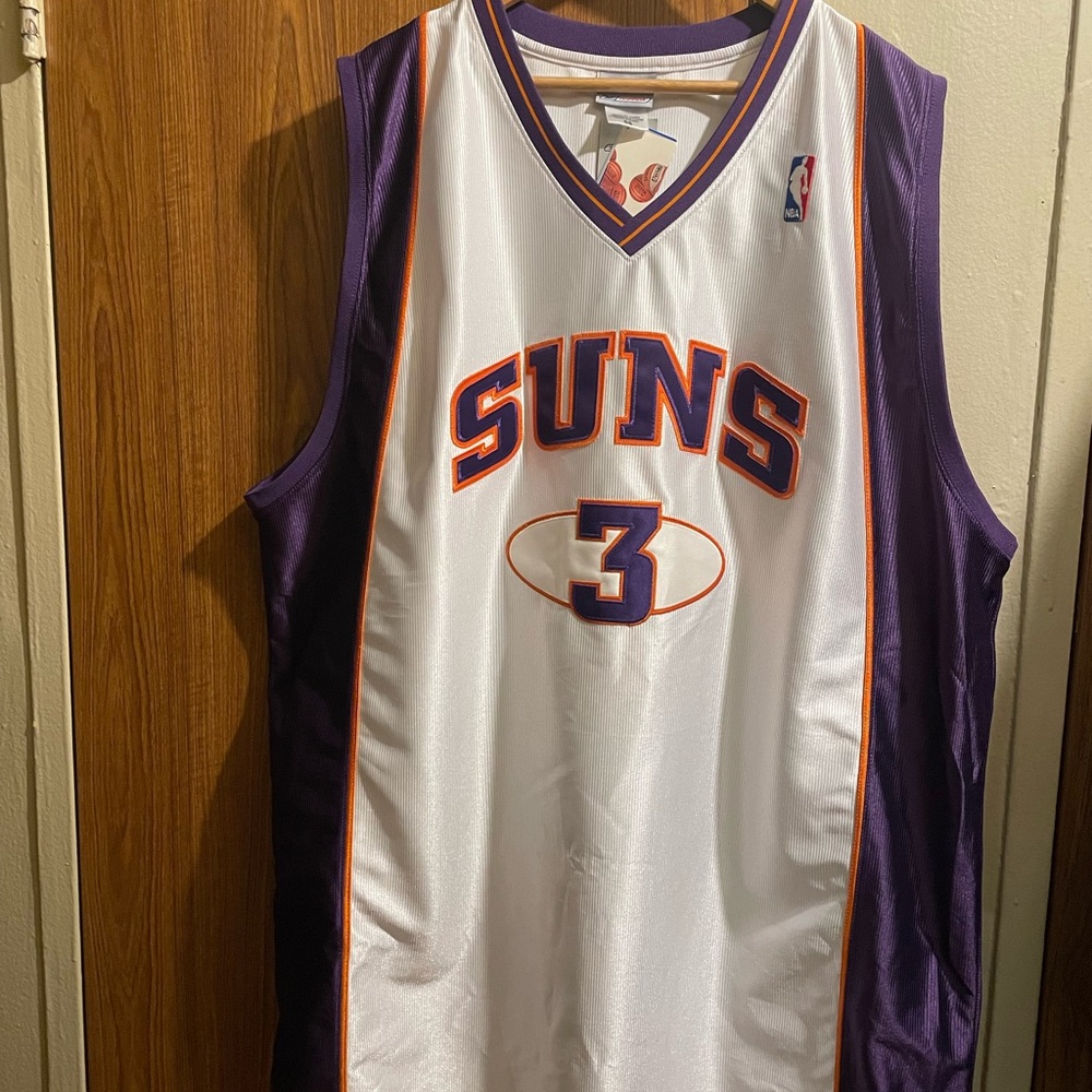 Vintage Reebok White and Purple Jersey with Orange Trim - Picture 5 of 10